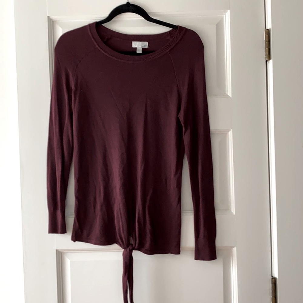 Burgundy Fitted Viscose Sweater